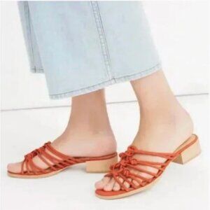 Madewell Women's The Dakota Strappy Sandal Red Block Heel Size 9.5